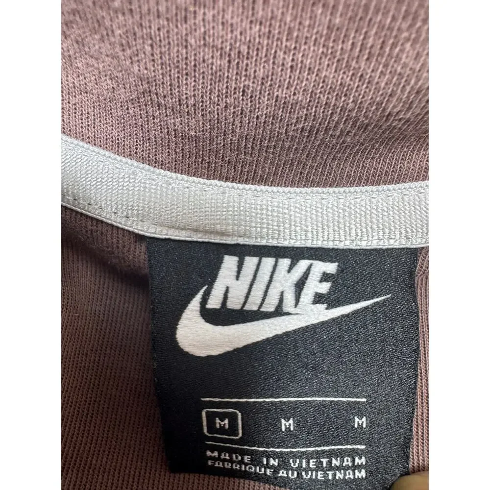 Nike Women’s Full Zip Hoodie Sz Medium Taupe Zippered Pockets Athleisure Logo